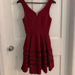 Annabella Crochet Fit and Flare Dress